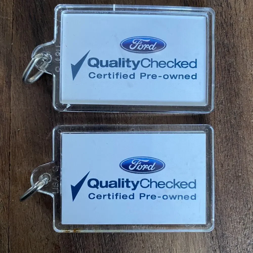 2 Ford Quality Checked Certified Keychain Key USA Made Vintage
